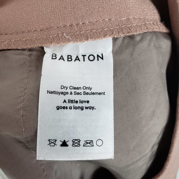 Aritzia Babaton Conan Pants Pull On Beige Tuxedo Cropped Stripe Womens Size 4 - Picture 7 of 9